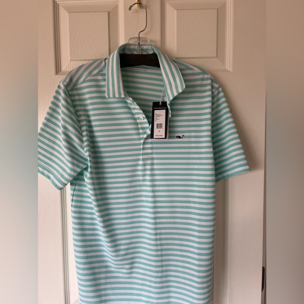 brand new vineyard vines striped polo shirt with tags - small